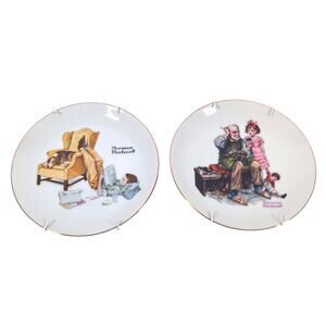 Norman Rockwell 6" Collector Edition Plates The Cobbler & Student Made in Japan